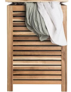 CASA Cesto De La Ropa|Acacia Cesta Para Colada De Lujo Negro, Natural