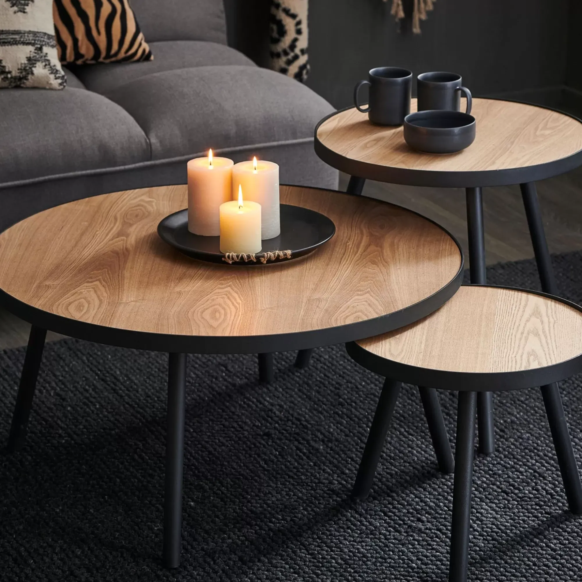CASA Mesas De Salón|Alexis Mesita De Salon Negro, Natural