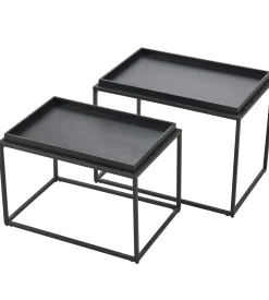 CASA Mesas Auxiliares|Apollo Mesas Auxiliares Juego De 2 Negro