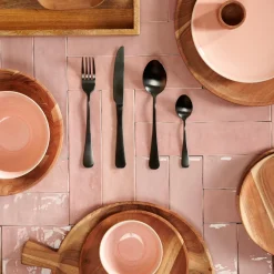 CASA Juegos|Axelle Cubierto De 16 Piezas Negro