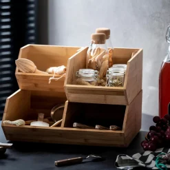 CASA Taperes|Bamboo Organizador Apilable Natural