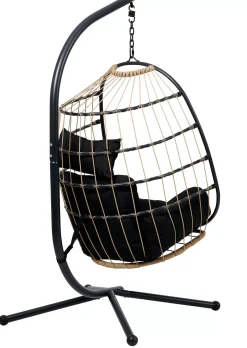 CASA Sillas Colgantes|Bazai Silla Colgante Con Soporte Negro