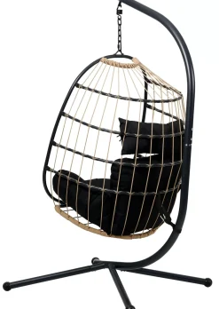 CASA Sillas Colgantes|Bazai Silla Colgante Con Soporte Negro