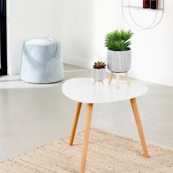 CASA Mesas Auxiliares|Belliot Mesa Auxiliar Blanco, Natural