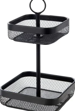 CASA Accesorios De Cocina|Black Lunar Cesta Cuadrada De 2 Piezas Negro