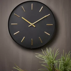 CASA Campanas|Black Reloj De Pared Negro