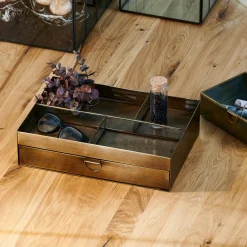 CASA Cajas Para Cartas|Brass Organizador De Escritorios Bronceado