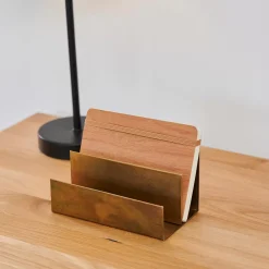 CASA Cajas Para Cartas|Brass Soporte Para Cartas 2 Compart. Bronceado