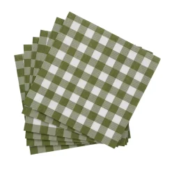 CASA Servilletas|Check Green Paquete De 20 Servilletas Verde