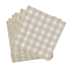 CASA Servilletas|Check Sand Paquete De 20 Servilletas Beis