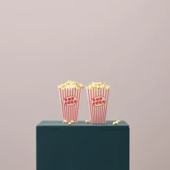 CASA Accesorios De Cocina|Cinema Vaso De Palomitas Juego De 8 Blanco, Rojo