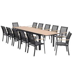 CASA Mesas De Jardín|Ethan Mesa Extensible Negro, Natural