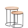 CASA Mesas Auxiliares|Gom Mesas Auxiliares Juego De 2 Negro, Natural