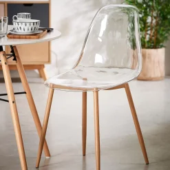 CASA Sillas De Comedor|Ice Silla De Comedor Transparente, Natural