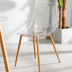 CASA Sillas De Comedor|Ice Silla De Comedor Transparente, Natural