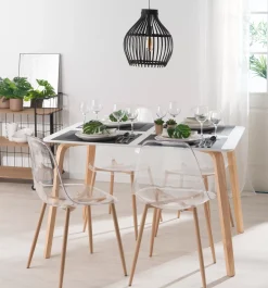CASA Sillas De Comedor|Ice Silla De Comedor Transparente, Natural