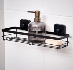 CASA Accesorios De Ducha|Industria Cesta De Ducha Con Ventosas Negro