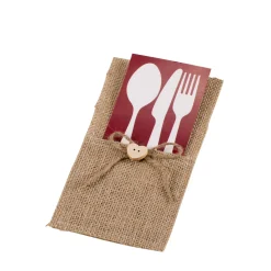 CASA Bolsillo De Cubiertos|Jute Bolsita Portacubiertos Natural