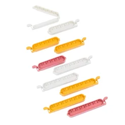 CASA Accesorios De Cocina|Klipper Clips De Cierre Juego De 10 Mezcla De Colores Gris, Amarillo Oscuro, Terracota