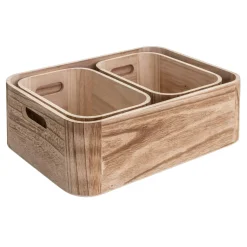 CASA Cajas De Almacenamiento|Ligno Cajita Natural