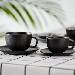 CASA Tazas|Magma Taza Y Plato Negro