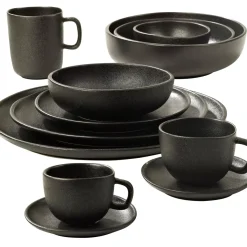 CASA Tazas|Magma Taza Y Plato Negro
