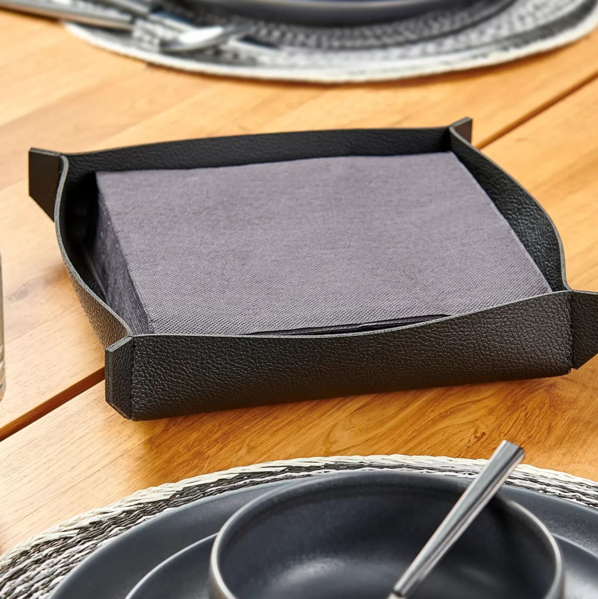 CASA Soportes De Servilletas|Nappa Servilletero Negro