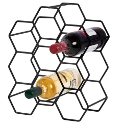 CASA Accesorios Vino|Nau Botellero Para 9 Botellas Negro