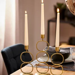 CASA Candelabros|Oval Portavelas Dorado