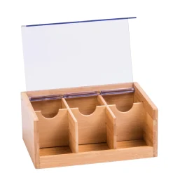 CASA Accesorios De Té|Panda Caja Para Te 6 Compart. Transparente, Natural