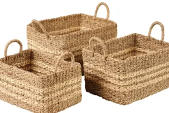 CASA Cestas De Almacenaje|Rayas Cesta L Natural