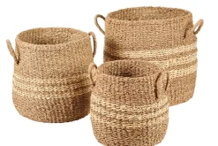 CASA Cestas De Almacenaje|Rayas Cesta L Natural