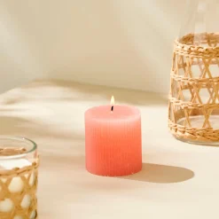 CASA Velas|Rustic Vela Estriada Naranja