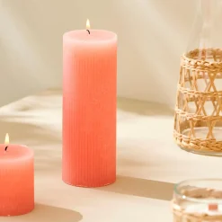 CASA Velas|Rustic Vela Estriada Naranja