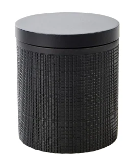 CASA Accesorios De Tocador|Samourai Soporte De Algodones Con Tapa Negro