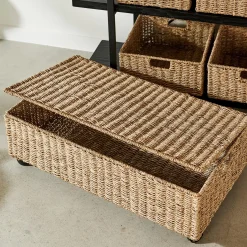 CASA Arcas Para Almacenaje|Seagrass Caja De Almacenaje Con Ruedas Natural
