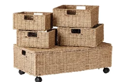 CASA Arcas Para Almacenaje|Seagrass Caja De Almacenaje Con Ruedas Natural