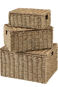 CASA Cestas De Almacenaje|Seagrass Cesta Almacenaje L Con Tapa Natural