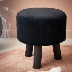 CASA Taburetes|Silki Puf Negro