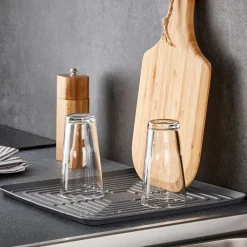 CASA Accesorios De Cocina|Sink Tapete Para Escurrir Gris