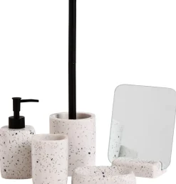 CASA Accesorios De Tocador|Terrazzo Sop. Cepillo Dientes Blanco