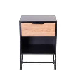 CASA Cajoneras|Trenton Mesilla De Noche Negro, Natural