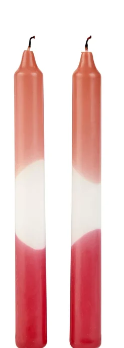 CASA Velas|Two Velas Juego De 2 Blanco, Rojo, Multicolor, Color Rosa Viejo