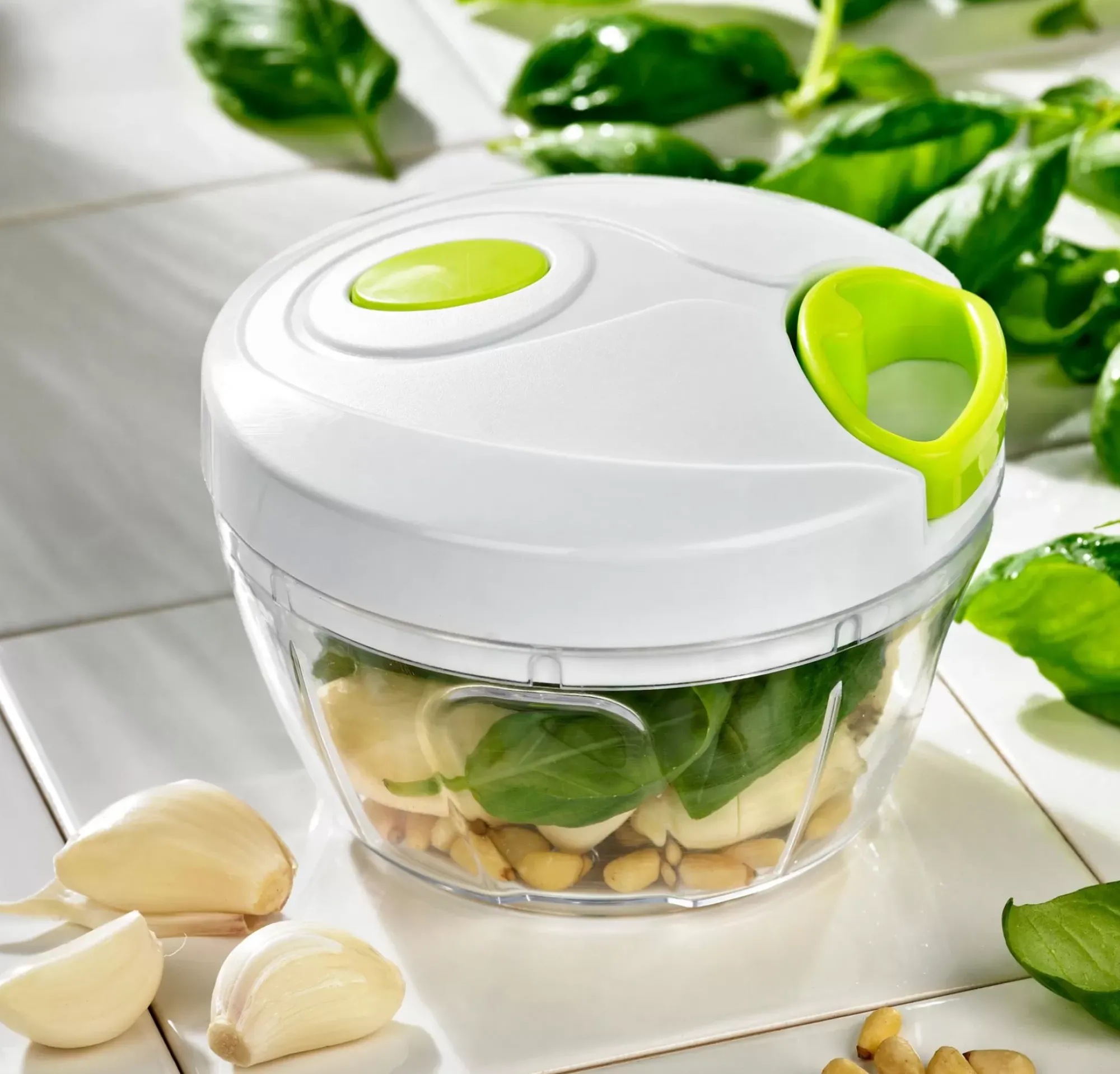 CASA Cuchillas Picadores|Vida Verde Mini Cortador Blanco, Verde, Transparente