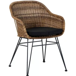 CASA Sillas De Jardín|Vienna Silla Comedor Negro, Natural