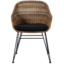 CASA Sillas De Jardín|Vienna Silla Comedor Negro, Natural