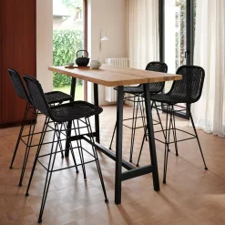 CASA Sillas De Jardín|Vienna Silla De Bar Negro