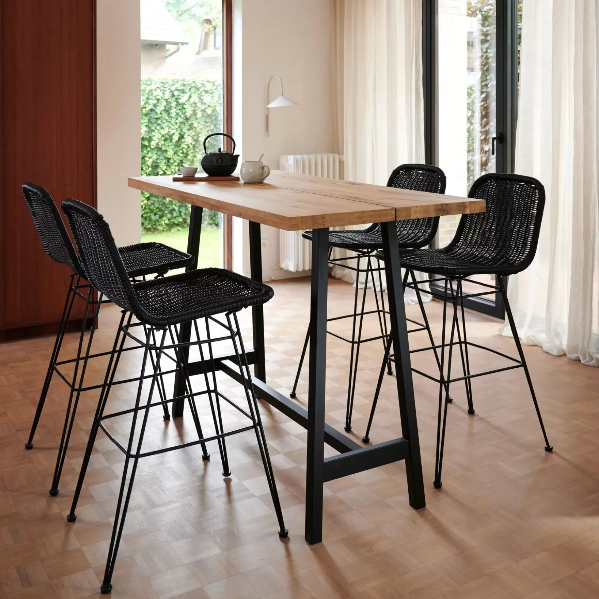 CASA Sillas De Jardín|Vienna Silla De Bar Negro