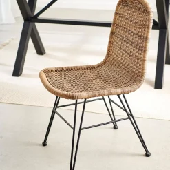 CASA Sillas De Jardín|Vienna Silla De Comedor Negro, Natural