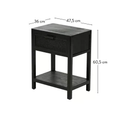 CASA Cajoneras|Webster Mesilla De Noche Negro